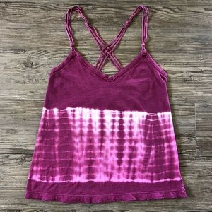 American Eagle tie dye cross back strappy tank